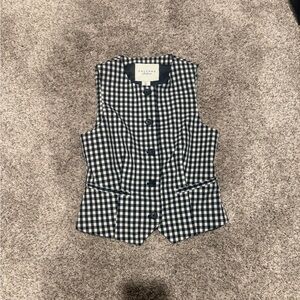 Calypso St. Barth Black & White Gingham Button Vest